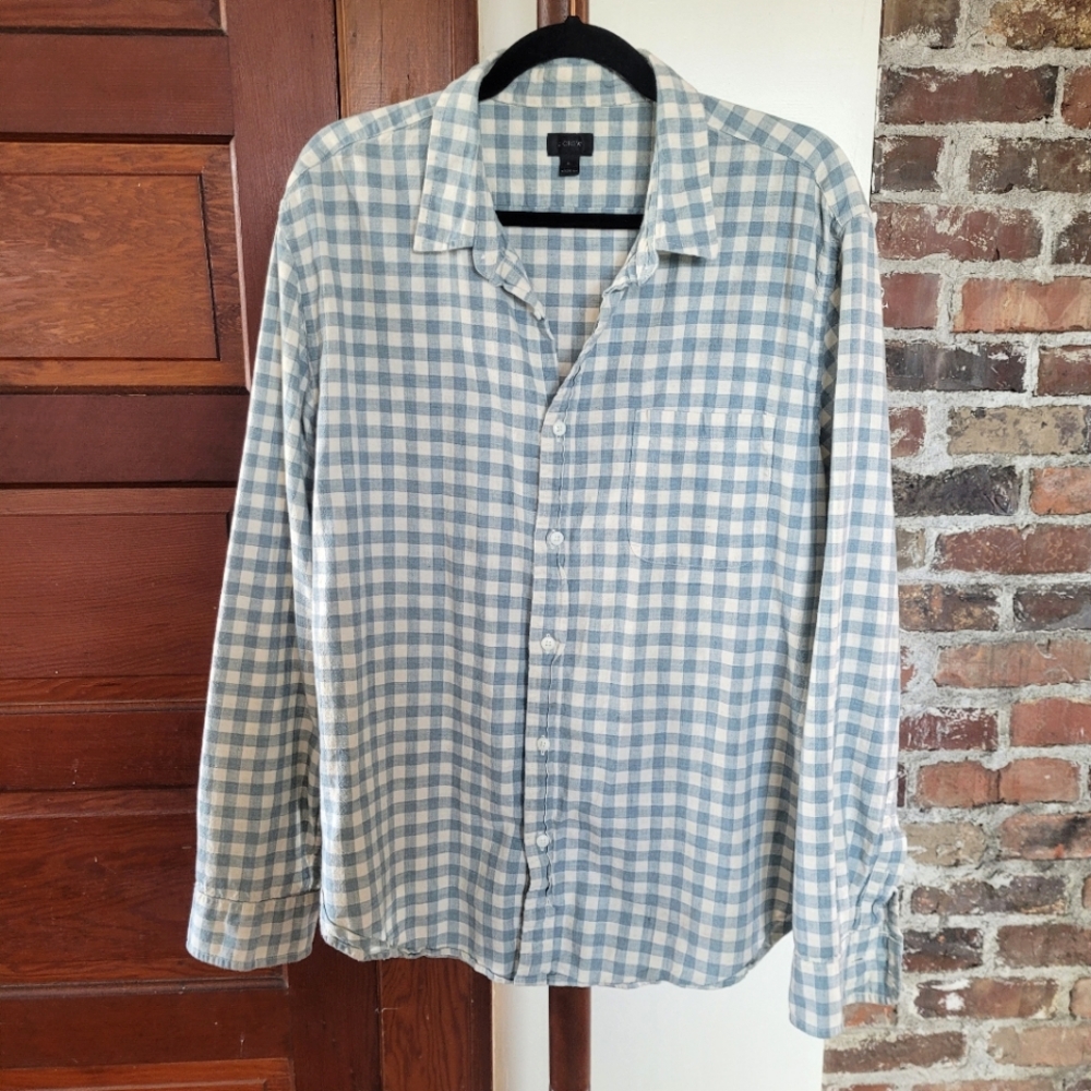 J. Crew Women's Button-Down Shirt - 100% Cotton - Size XL